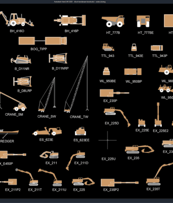 Download Block Kendaraan Konstruksi DWG AutoCAD block kendaraan konstruksi