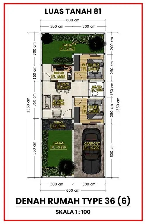 denah 3d type 36 f6 ditanah 81