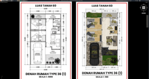 denah type 36 a1 ditanah 60