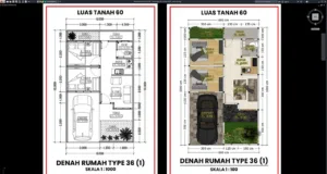 denah type 36 a1 ditanah 60