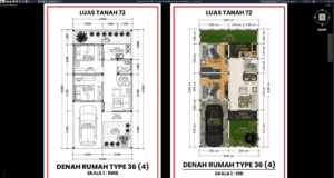 denah type 36 d4 ditanah 72