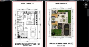 denah type 36 e5 ditanah 75
