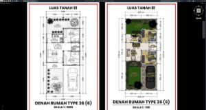 denah type 36 f6 ditanah 81