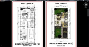 denah type 36 f6 ditanah 81