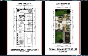 denah type 36 f6 ditanah 81