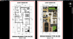denah type 36 h8 ditanah 84