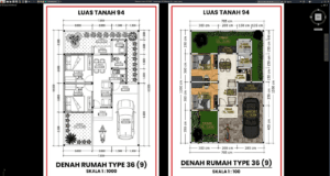 denah type 36 i9 ditanah 94