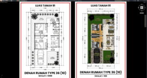 denah type 36 j10 ditanah 91