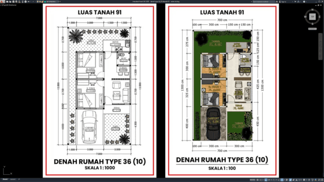denah type 36 j10 ditanah 91