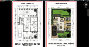 denah type 36 l12 ditanah 96