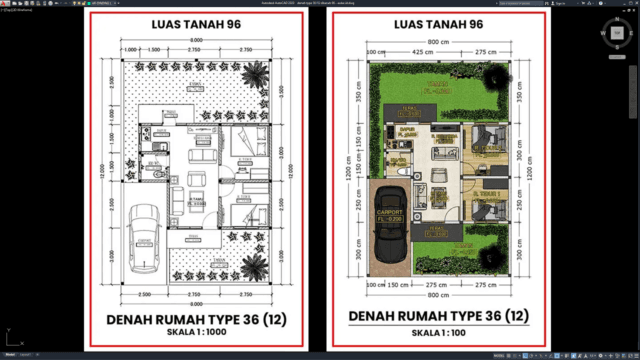 denah type 36 l12 ditanah 96
