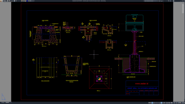konstruksi grill, oil catcher, & menara air spbu