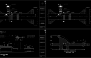 Download Gambar Denah Tampak Potongan Bendung DWG AutoCAD denah tampak potongan bendung