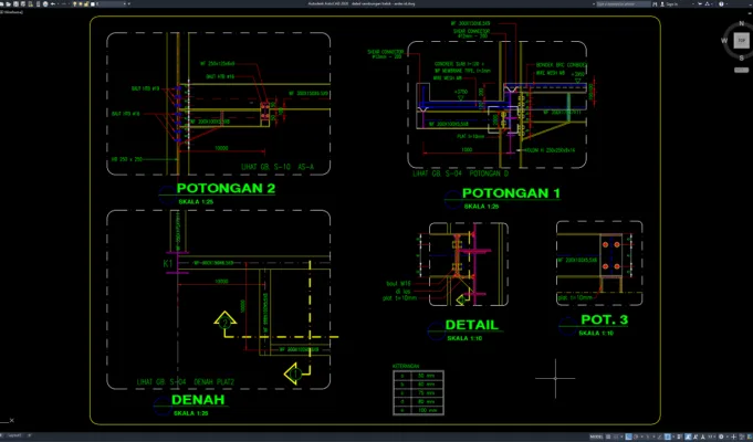 detail sambungan balok
