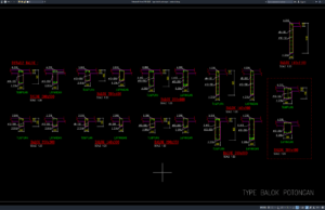 Download Gambar Type Balok Potongan DWG AutoCAD type balok potongan