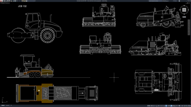block alat berat untuk pengaspalan