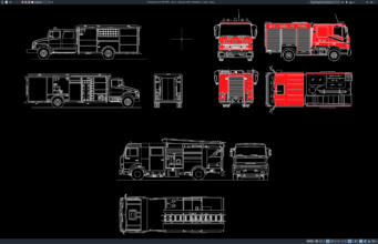Download Block Mobil Pemadam Kebakaran DWG AutoCAD block mobil pemadam kebakaran