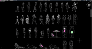 block orang di pantai