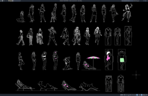 block orang di pantai