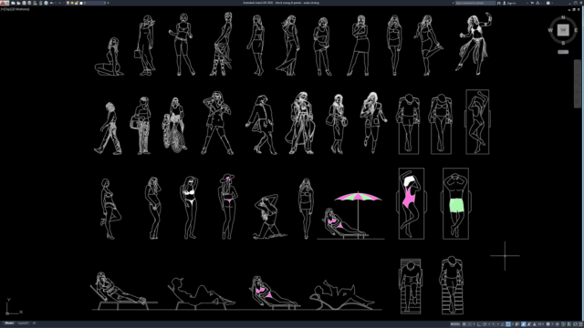 block orang di pantai