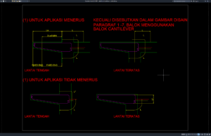 Download Gambar Detail Balok Kantilever DWG AutoCAD detail balok kantilever