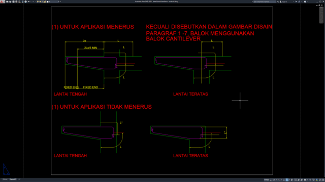 detail balok kantilever detail balok kantilever
