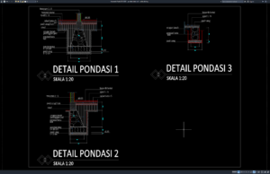 Download Detail Pondasi Batu Kali DWG AutoCAD detail pondasi batu kali