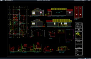 Download Desain Rumah Kayu 1 Lantai DWG AutoCAD rumah kayu 1 lantai