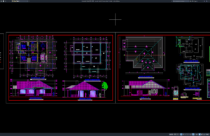 Download Rumah Klasik 3 Kamar Tidur 1 Lantai DWG AutoCAD rumah klasik 3 kamar tidur 1 lantai