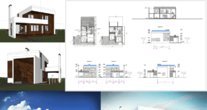 rumah modern 2 lantai 2d & 3d