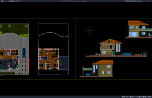 Download Desain Rumah Modern Tropis 2 Lantai DWG AutoCAD rumah modern tropis 2 lantai