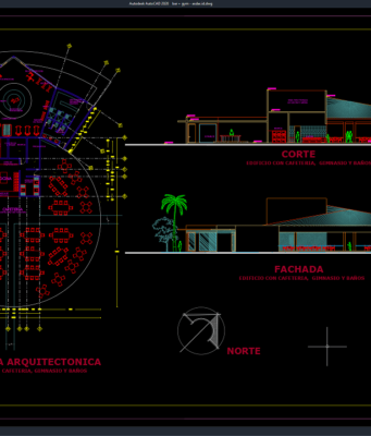 Download Desain Bar+Gym DWG AutoCAD bar + gym