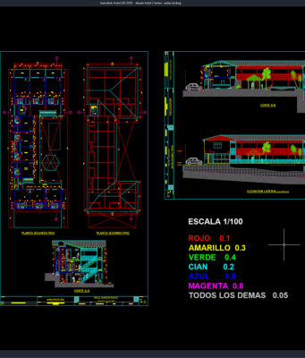 Download Desain Hotel 2 Lantai Format DWG AutoCAD desain hotel 2 lantai