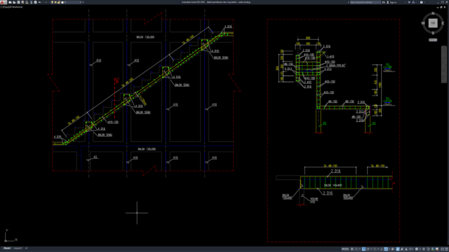 detail pembesian dan ring balok