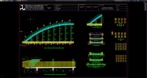 detail penulangan jembatan melengkung beton bertulang