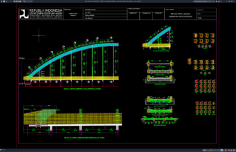 detail penulangan jembatan melengkung beton bertulang