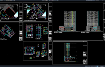 Download Gambar Hotel 16 Lantai Bintang 4 DWG AutoCAD hotel 16 lantai bintang 4