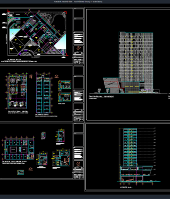 Download Gambar Hotel 16 Lantai Bintang 4 DWG AutoCAD hotel 16 lantai bintang 4