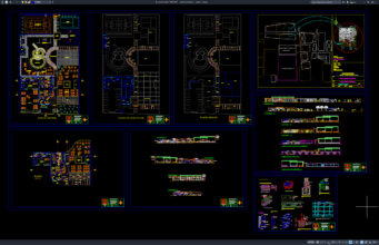Download Gambar Desain Restoran Bambu DWG AutoCAD restoran bambu