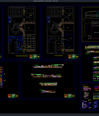 Download Gambar Desain Restoran Bambu DWG AutoCAD restoran bambu