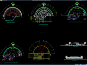 Download Gambar Restoran Konsep Setengah Lingkaran DWG AutoCAD restoran konsep setengah lingkaran