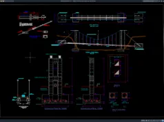 Download Gambar Detail Konstruksi Jembatan Gantung DWG AutoCAD detail konstruksi jembatan gantung