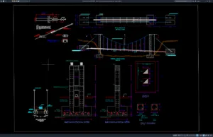 Download Gambar Detail Konstruksi Jembatan Gantung DWG AutoCAD detail konstruksi jembatan gantung