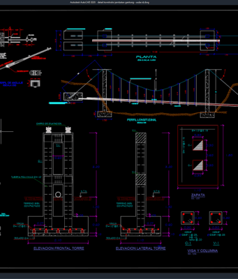 detail konstruksi jembatan gantung
