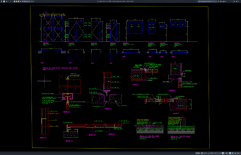 detail pintu geser baja