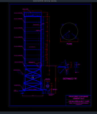 Download Gambar Detail Silo Baja DWG AutoCAD detail silo baja