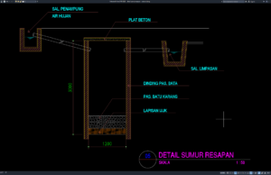 Download Gambar Detail Sumur Resapan DWG AutoCAD detail sumur resapan