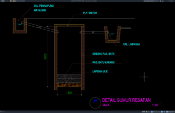 Download Gambar Detail Sumur Resapan DWG AutoCAD detail sumur resapan