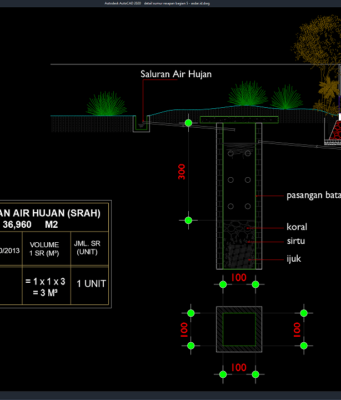 Download Gambar Detail Sumur Resapan Bagian 5 DWG AutoCAD detail sumur resapan bagian 5