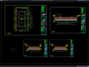 denah dan detail potongan lapangan tenis